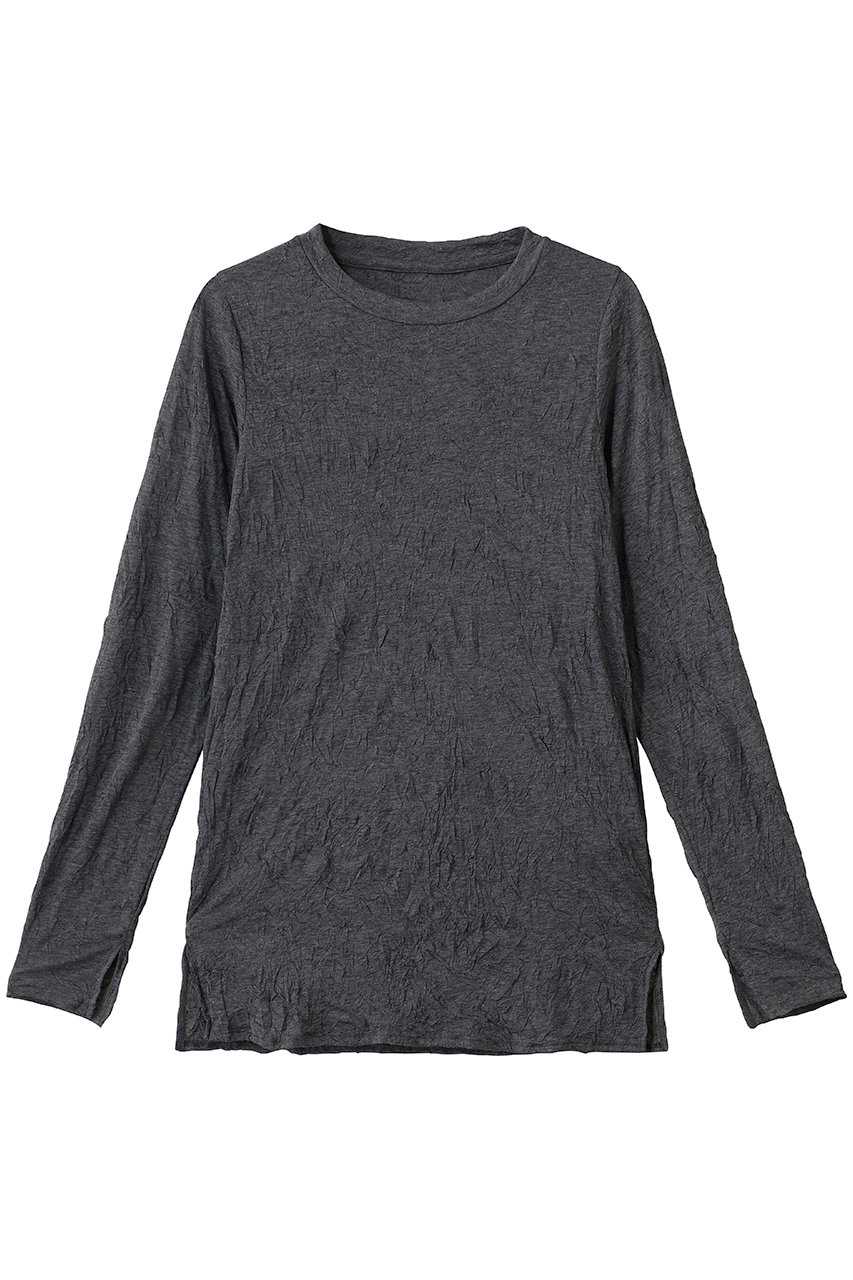 MIDIUMISOLID wrinkle sheer crew neck inner インナー (c.gray, F) ミディウミソリッド ELLE SHOP