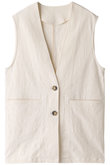リネンミックス ベストジャケット