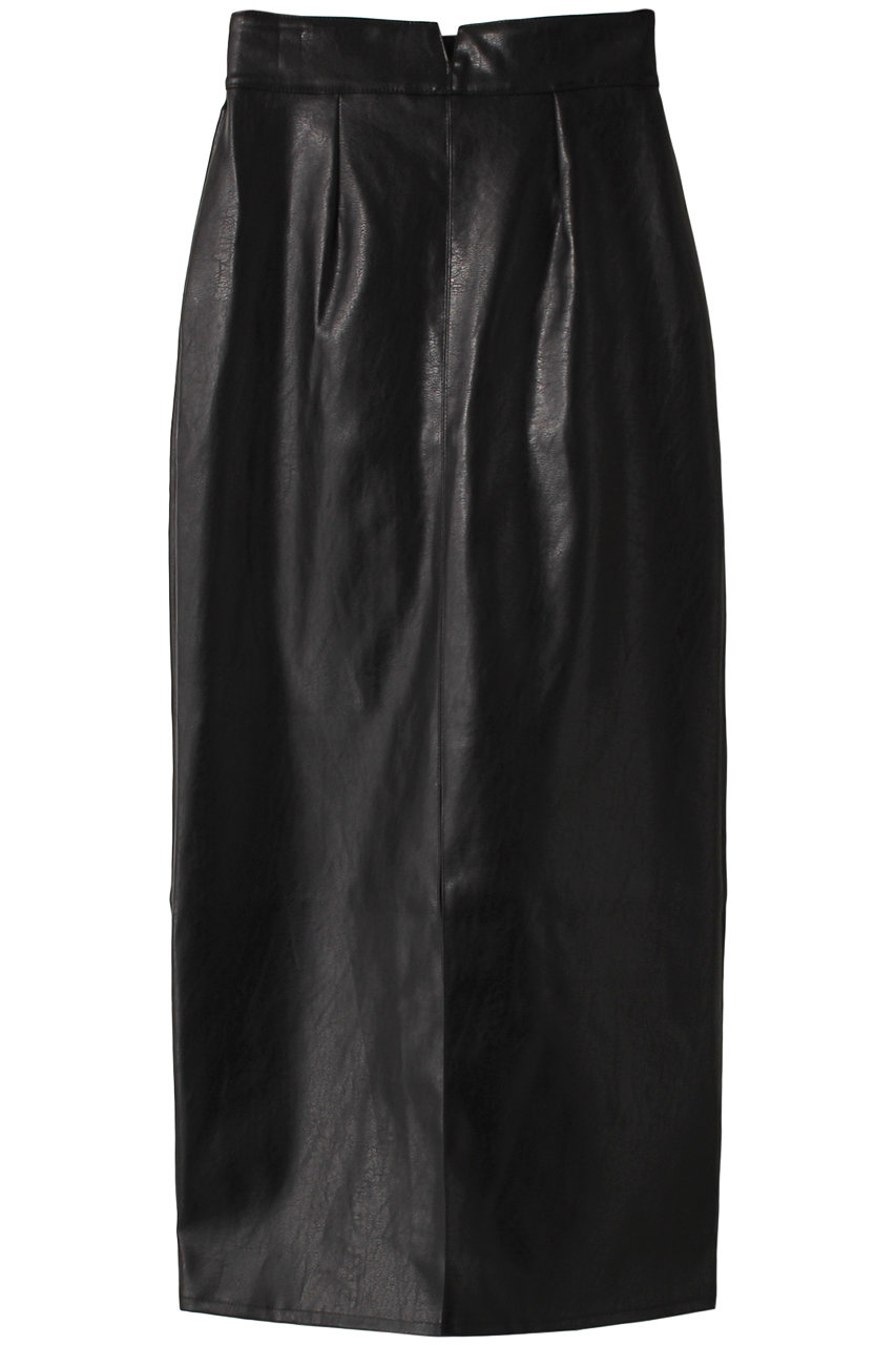 エジック/EzickのフェイクレザーIラインスカート(ブラック/162523)