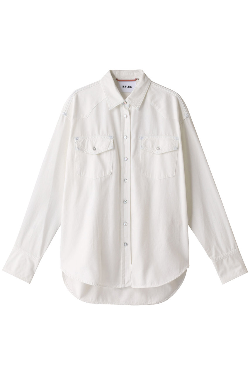 カルナ/KALNAのデニムBIGシャツ(ホワイト/1A15002)