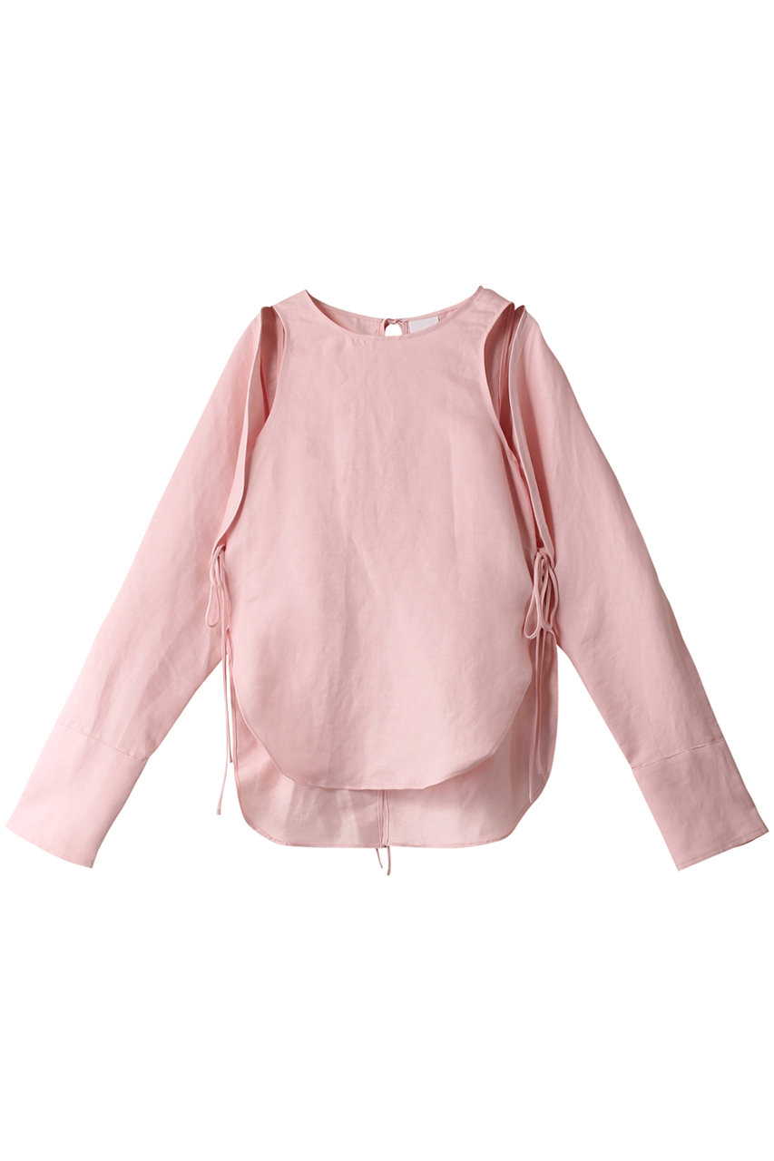 KALNA 【KALNA HOME】ヘンプコットンバックリボン2wayシャツ (ピンク, 0) カルナ ELLE SHOP