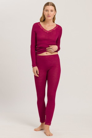 ハンロ/HANROのWOOLEN LACE長袖(160200/160201)