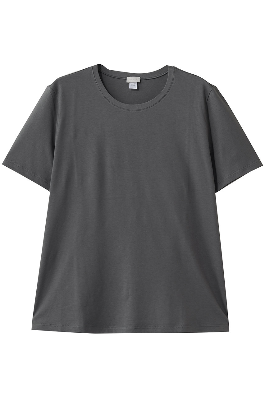 HANRO 半袖シャツ ラウンドネック (マーキュリー, S) ハンロ ELLE SHOP