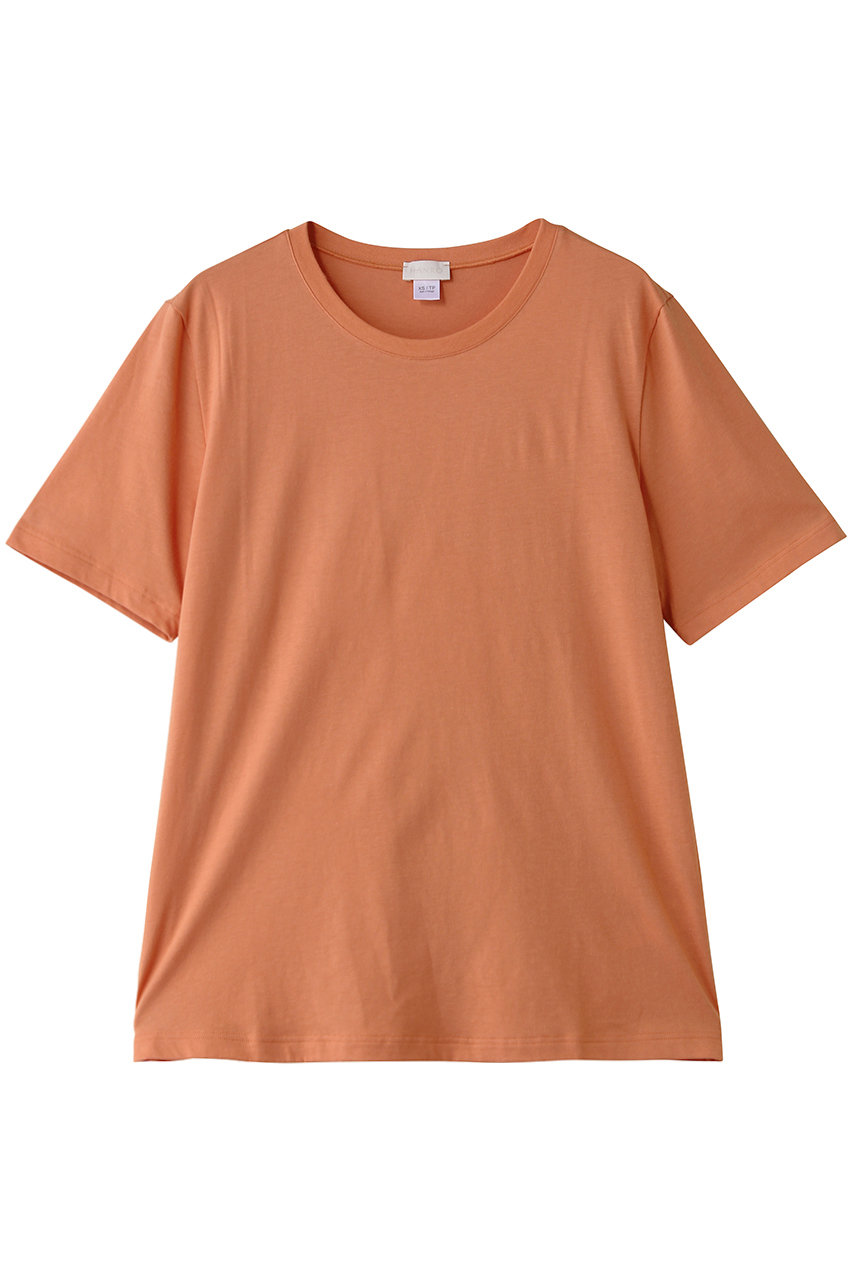 ハンロ/HANROの半袖シャツ ラウンドネック(ライトカーネリアン/LIH210)