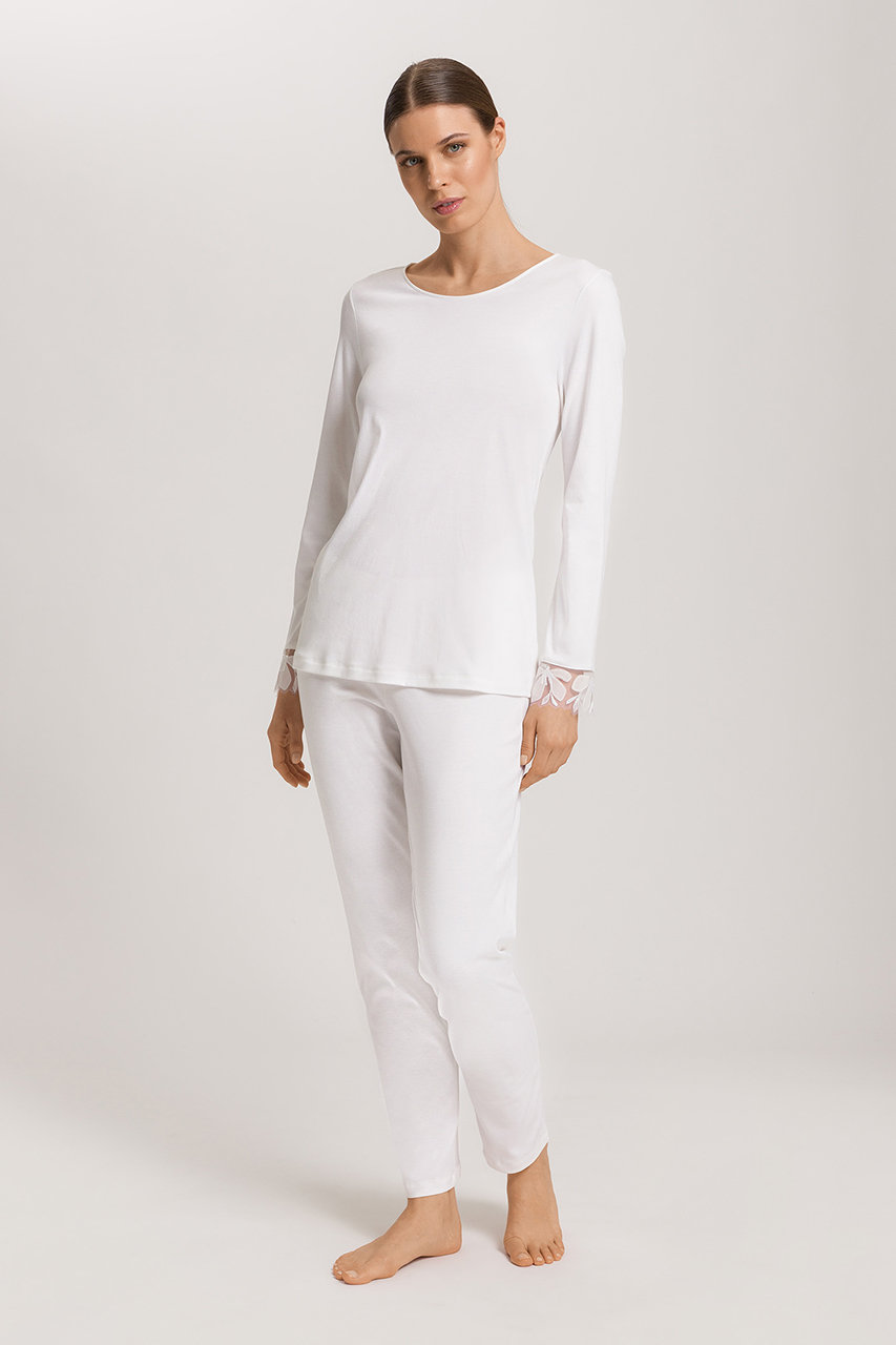 HANRO(ハンロ)｜パジャマ/ホワイト の通販｜ELLESHOP・(エル・ショップ