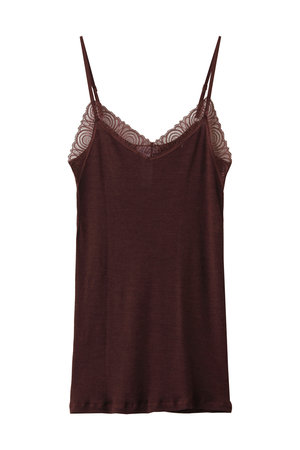 ハンロ/HANROのWOOLEN LACEキャミソール(160200/160201)