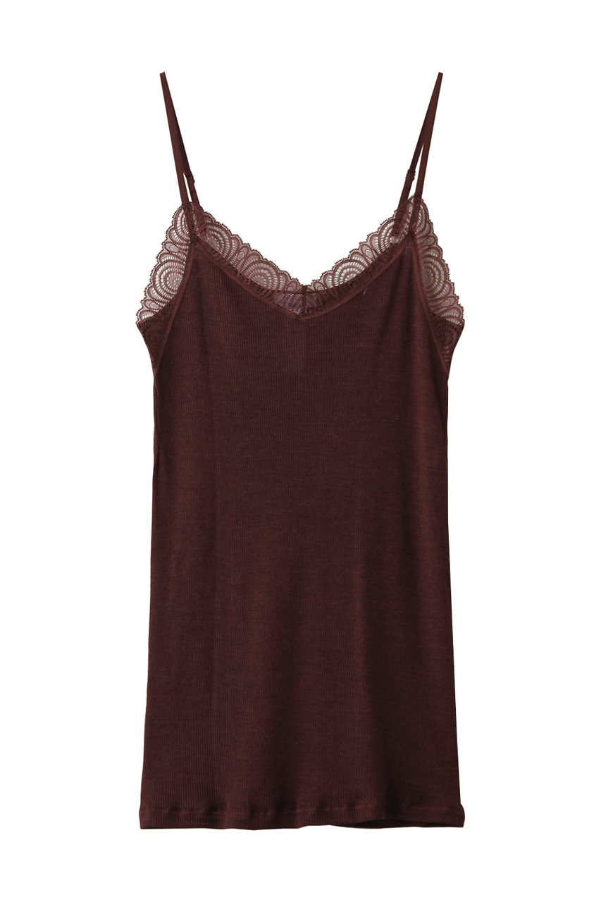 ハンロ/HANROのWOOLEN LACEキャミソール(ブラウン/UIH024)