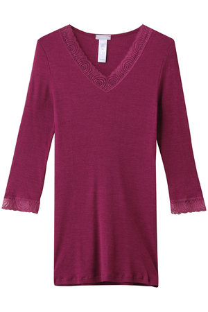 ハンロ/HANROのWOOLEN LACE七分袖(160200/160201)