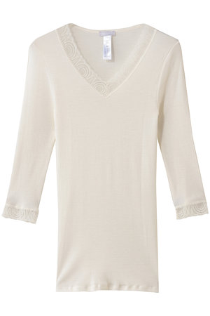 ハンロ/HANROのWOOLEN LACE七分袖