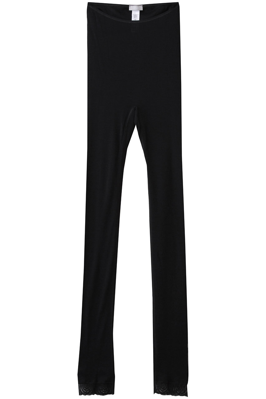 ハンロ/HANROのWOOLEN LACEロングボトム(ブラック/PIH624)