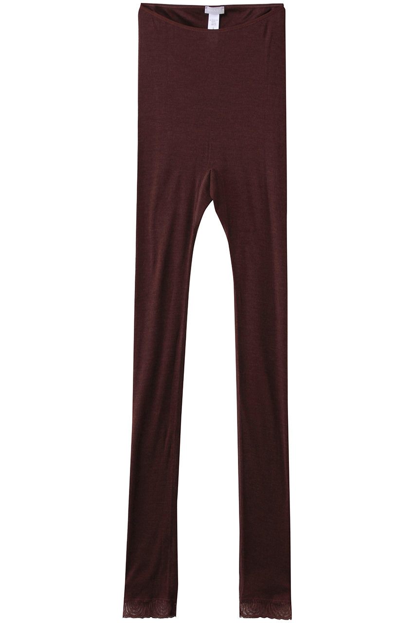 ハンロ/HANROのWOOLEN LACEロングボトム(ブラウン/PIH624)