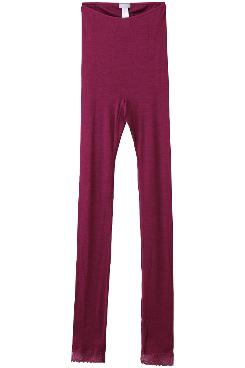 ハンロ/HANROのWOOLEN LACEロングボトム(ピンクトルマリン/PIH624)