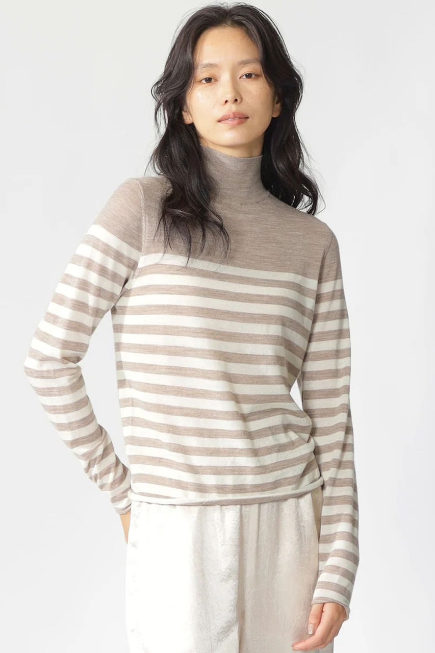 エコアルフ/ECOALFのFAYA ボーダーニット / FAYA STRIPES KNIT WOMAN(ベージュ/42N20434)