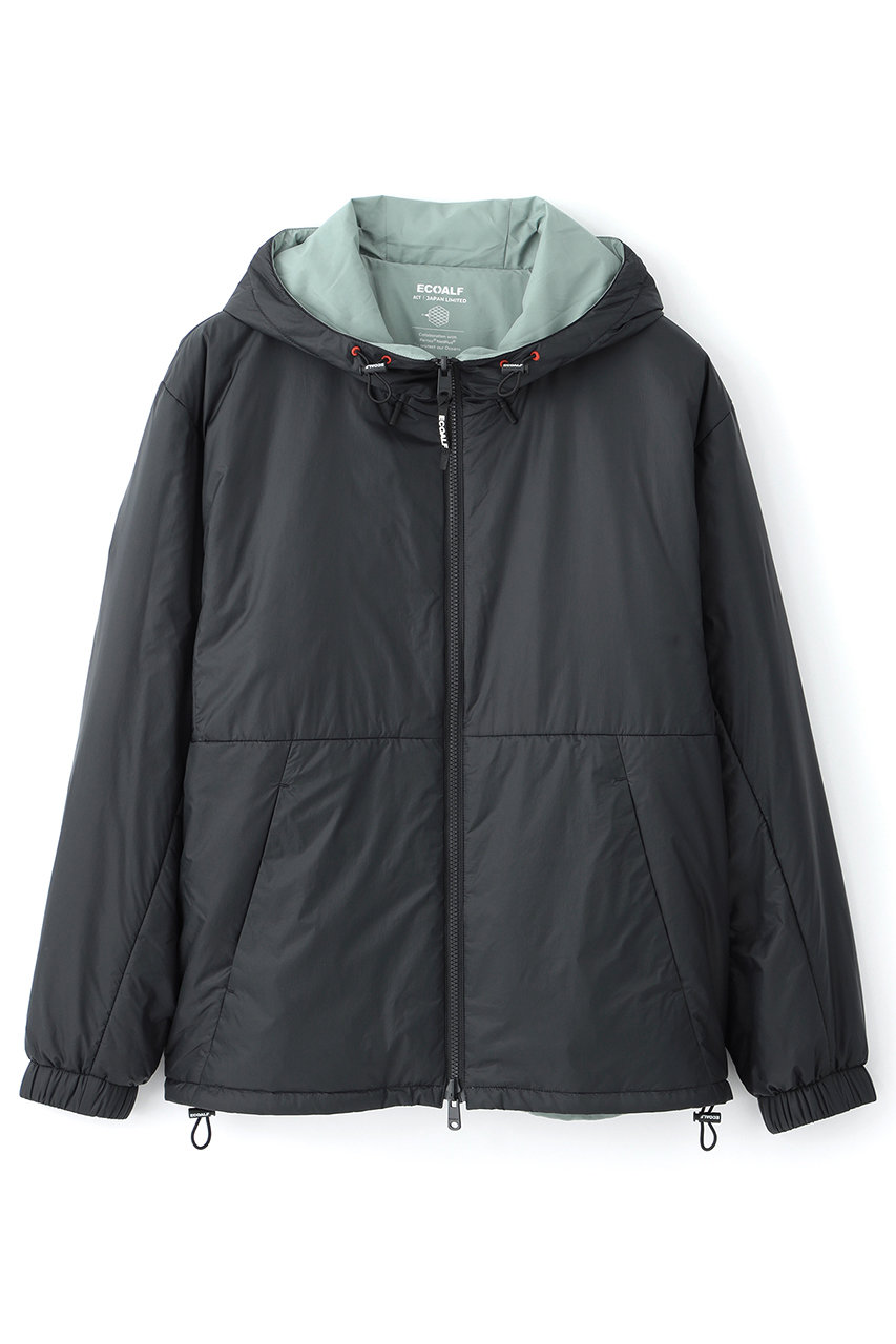ECOALF 【UNISEX】ACT NETPLUS リバーシブルアウター【日本限定】 (ブラック/セージグリーン, S) エコアルフ ELLE SHOP