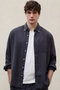 【MEN】ANTEJO POPELINシャツ / ANTEJO POPELIN SHIRT MAN エコアルフ/ECOALF ネイビー