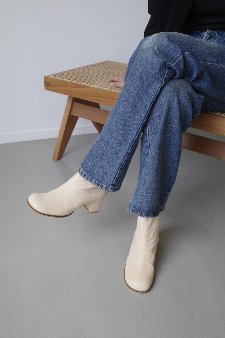 HEWN(ヒューン)｜アンクルブーツ/ベージュ の通販｜ELLESHOP・(エル 