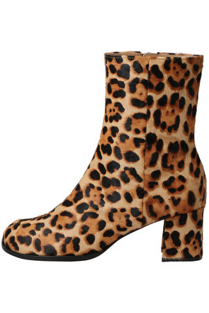 レオパード柄アンクルブーツ