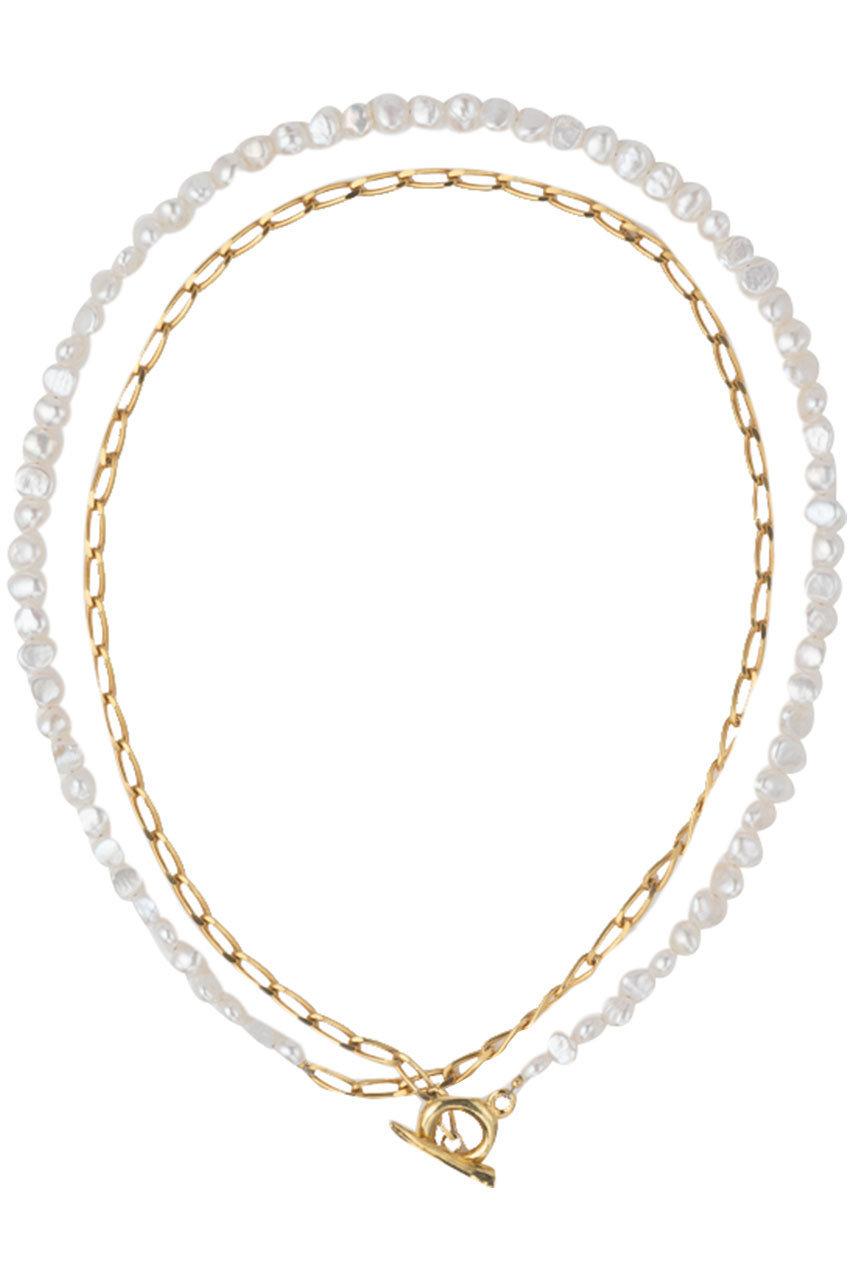 PREEK BAROQUE PEARL CHAIN 3WAY ネックレス (ゴールド, F) プリーク ELLE SHOP PREEK BAROQUE PEARL CHAIN 3WAY ネックレス (ゴールド, F) プリーク ELLE SHOP
