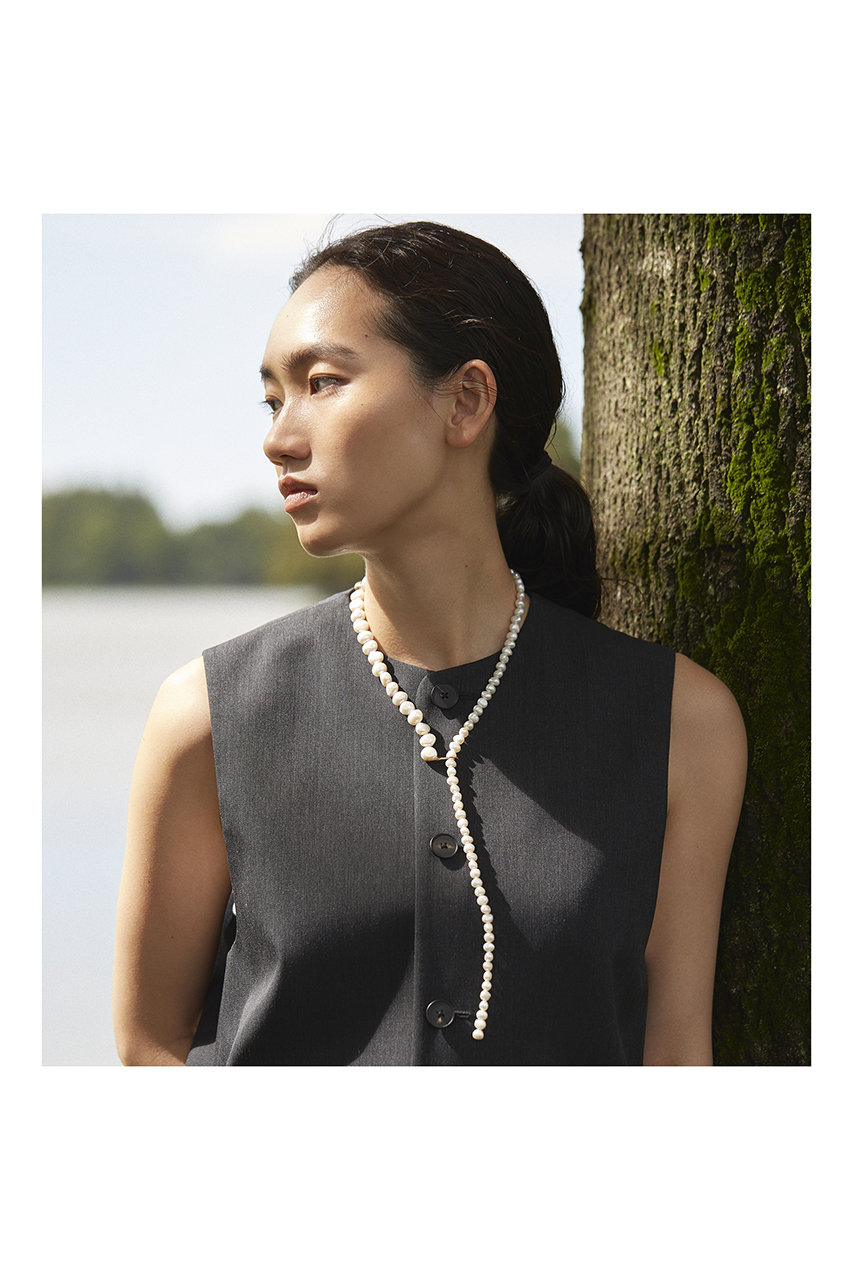 PREEK(プリーク)｜BAROQUE PEARL LARIAT ネックレス/ホワイト の通販