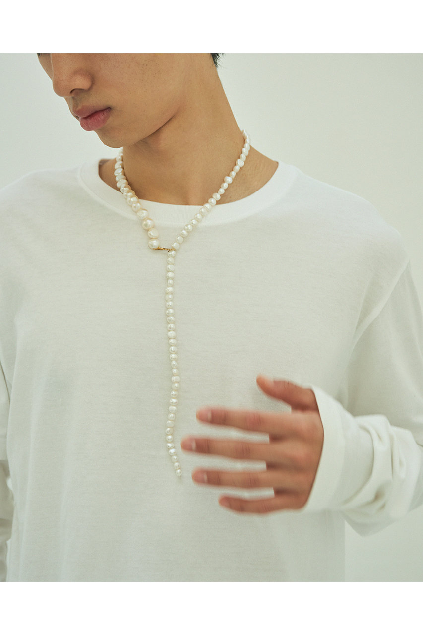 PREEK(プリーク)｜BAROQUE PEARL LARIAT ネックレス/ホワイト の通販