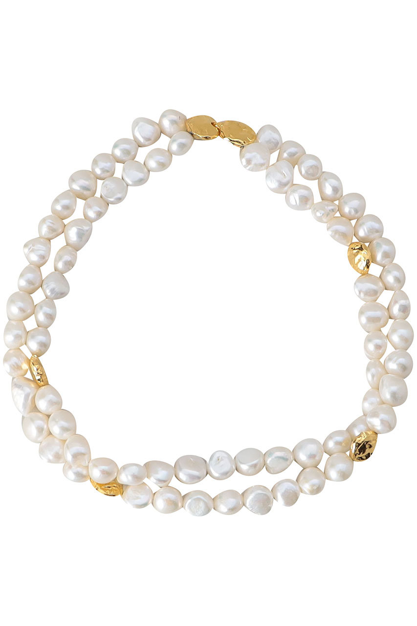 PREEK BAROQUE PEARL DOUBLE ネックレス (ホワイト, F) プリーク ELLE SHOP PREEK BAROQUE PEARL DOUBLE ネックレス (ホワイト, F) プリーク ELLE SHOP