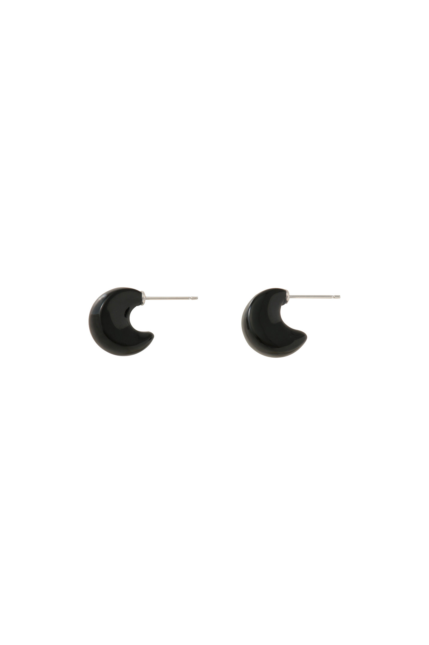 プリーク/PREEKのHOW RAW STONE MOON HOOP ピアス(ブラック/1882-6-000017-1500)