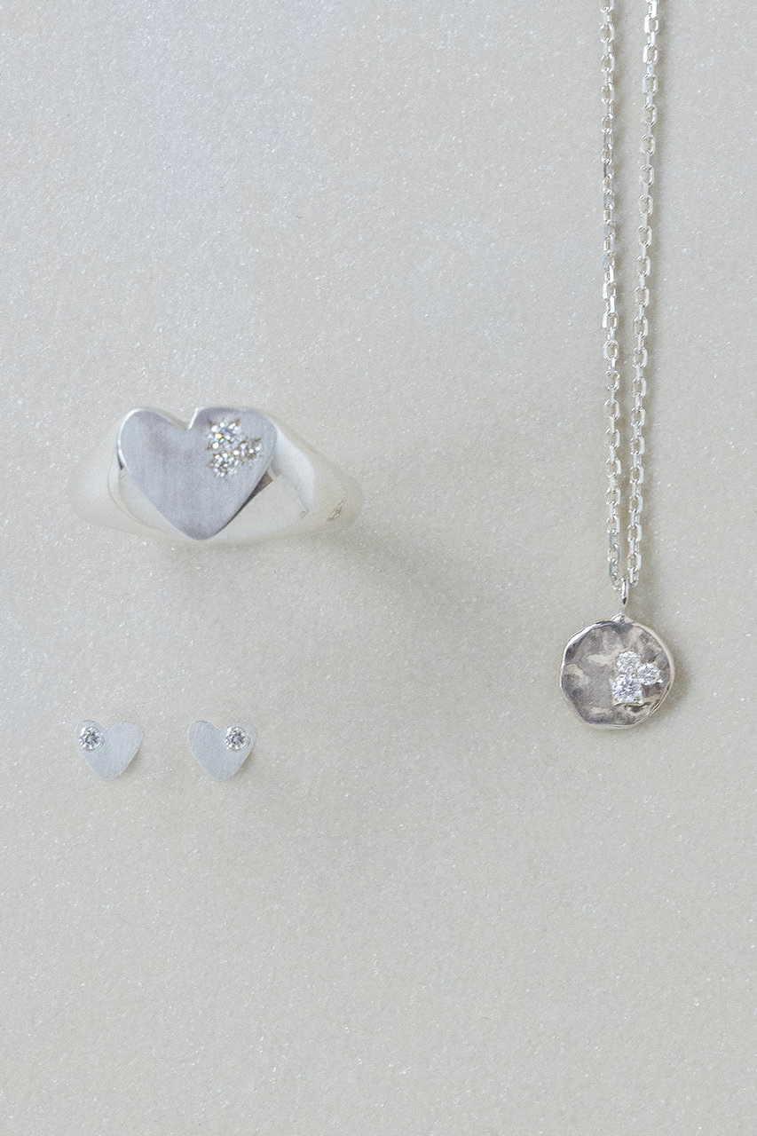 PREEK(プリーク)｜YU-KIN DIAMOND TINY HEART ピアス/シルバー の通販