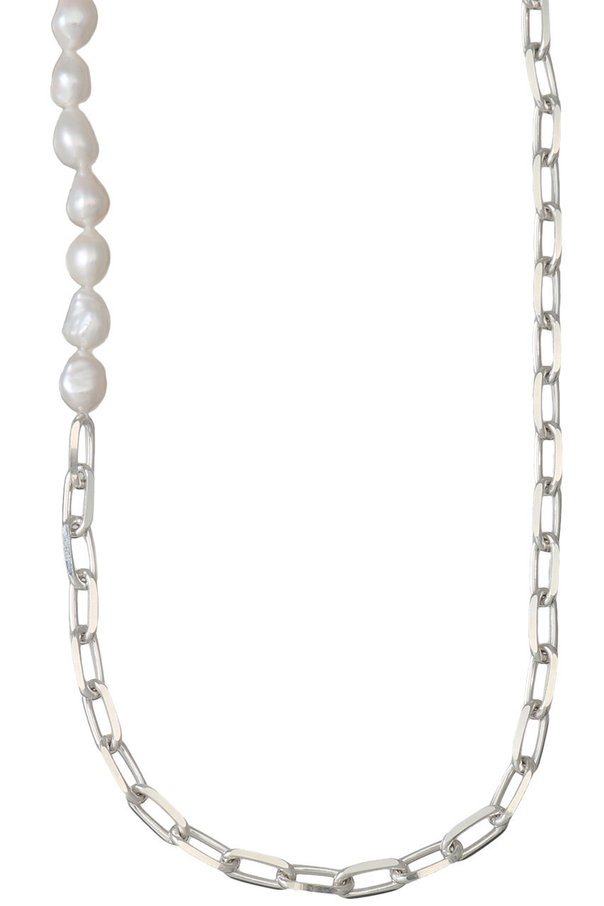 ＜ELLE SHOP＞ KNOWHOW 【UNISEX】Pearl Chain L フープネックレス (シルバー F) ノウハウ ELLE SHOP