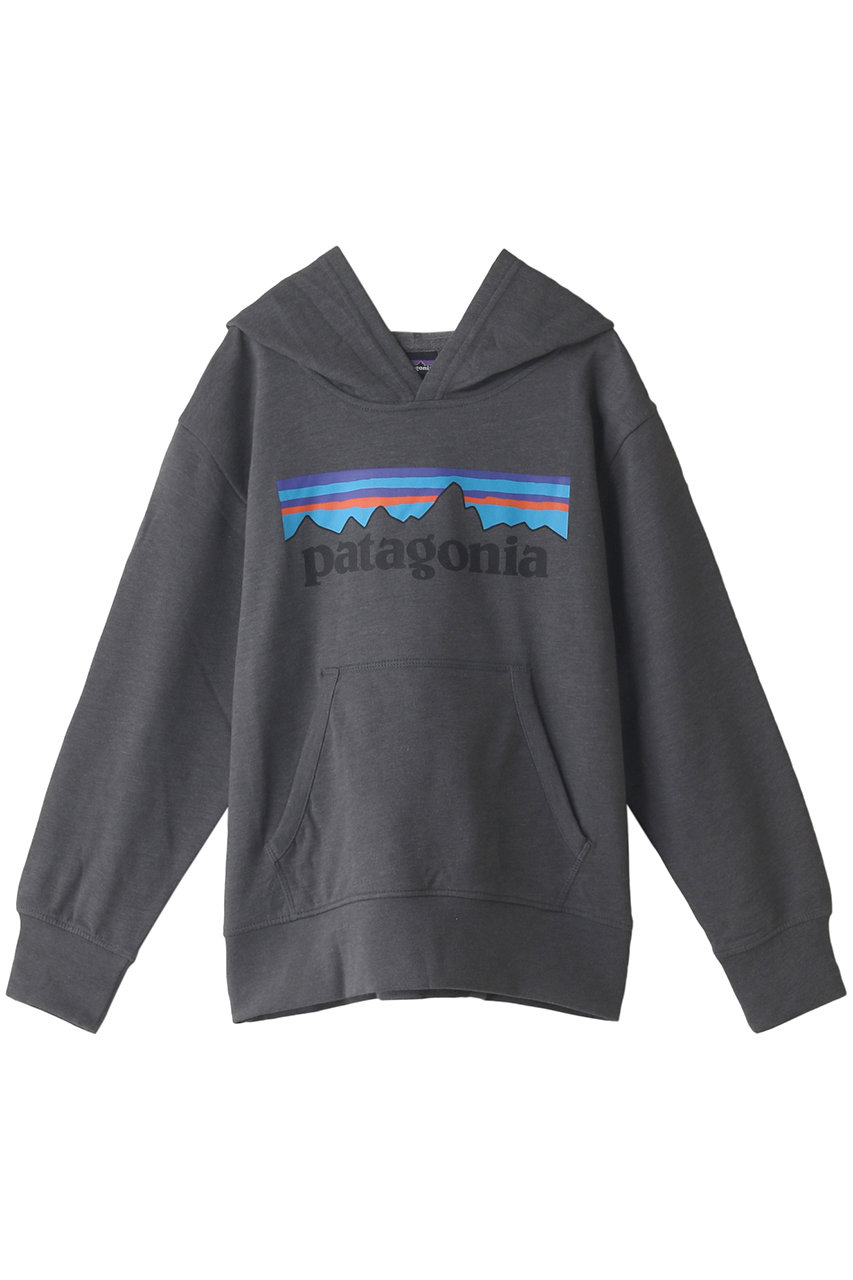 パタゴニア/patagoniaの【KIDS】ライトウェイトグラフィックフーディスウェットシャツ(P-6 Logo:Forge Grey/63025)