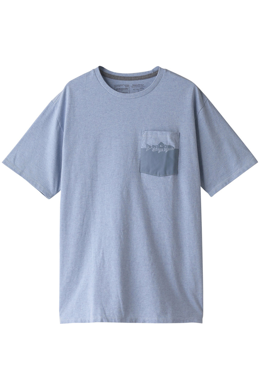 ＜ELLE SHOP＞ patagonia 【MEN】ワイルドウォーターラインポケットレスポンシビリティーTシャツ (Steam Blue M) パタゴニア ELLE SHOP