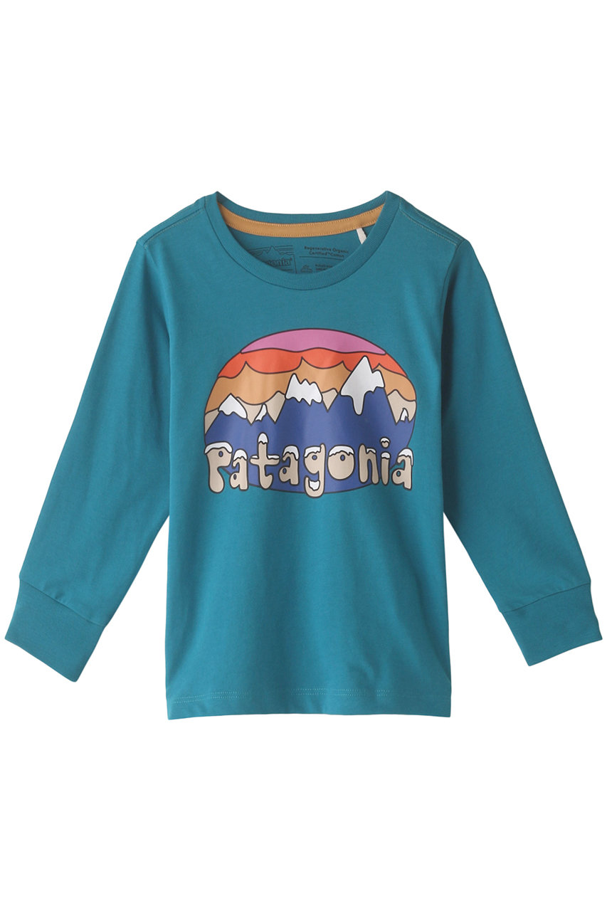＜ELLE SHOP＞ patagonia 【Baby＆Kids】リジェネラティブオーガニックサーティファイドフィッツロイTシャツ (Belay Blue 3T) パタゴニア ELLE SHOP