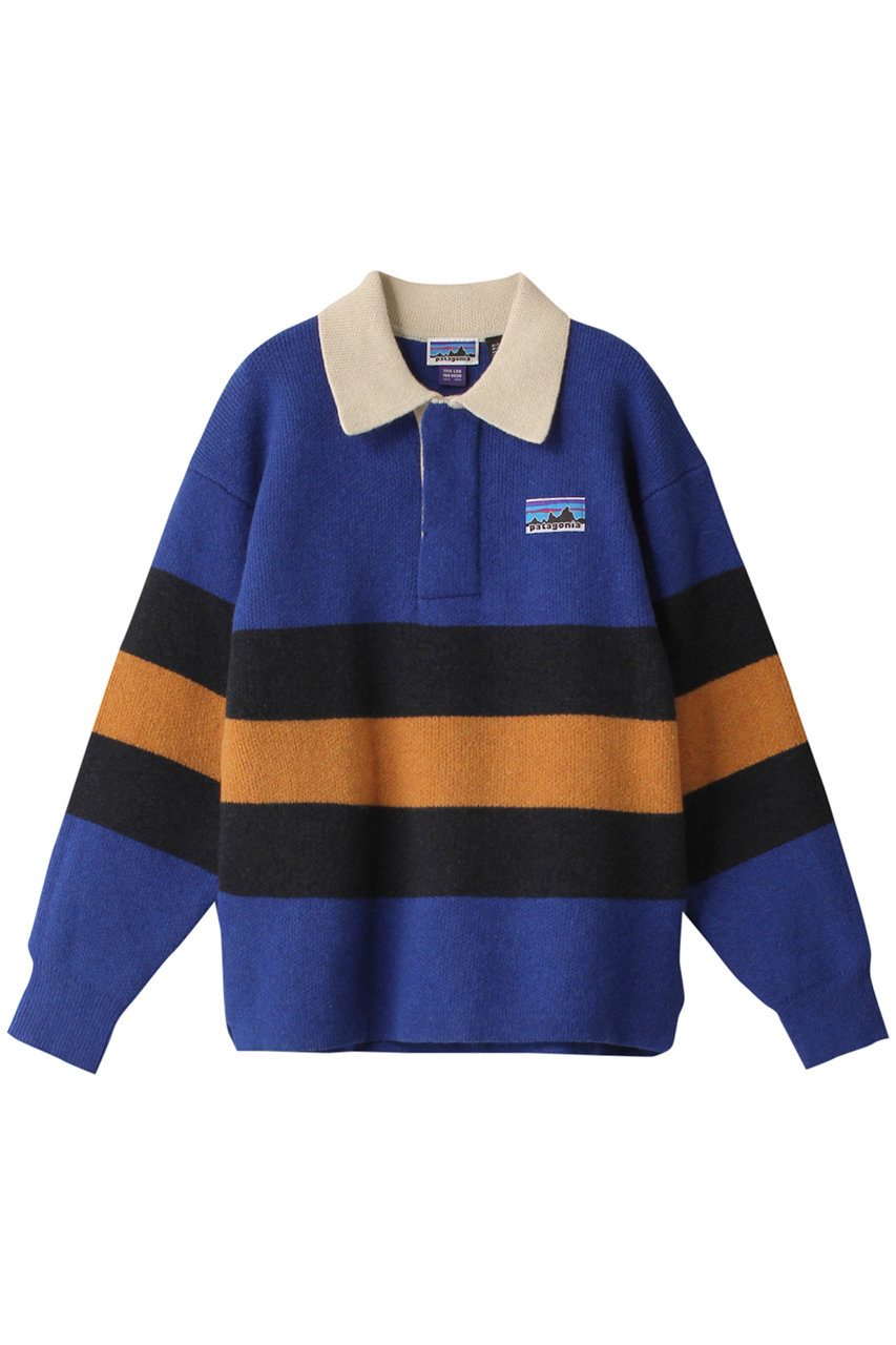 ＜ELLE SHOP＞ patagonia 【UNISEX】リサイクルウールブレンドラグビーセーター (Cobalt Blue L) パタゴニア ELLE SHOP