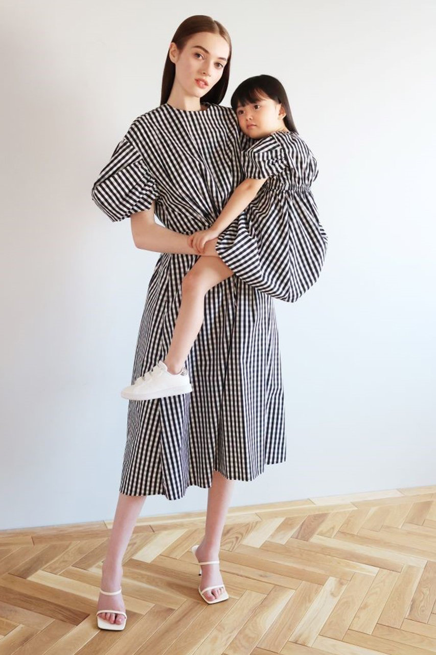 SALE【AMI】ミニシャツドレス an/アン】リボン ビジュー ジップデザイン 襟付き くびれ透け