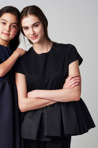アミカキッズ　パフスリーブ 黒 シャツ AMICA・kids/アミカキッズ｜「アミカキッズ」の親子兼用で