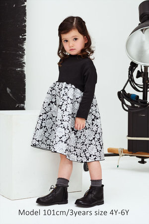 アミカキッズ/AMICA・kidsの【BABY&KIDS】ヴィンテージレースT-ドレス ホワイト×ブラック(6Y-8Y) 6Y-8Y