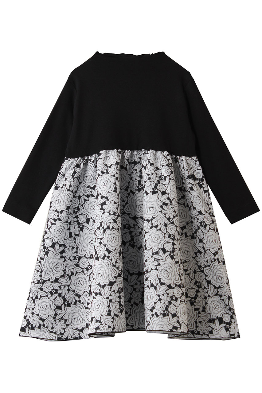 【BABY&KIDS】ヴィンテージレースT-ドレス ホワイト×ブラック(6Y-8Y) 6Y-8Y