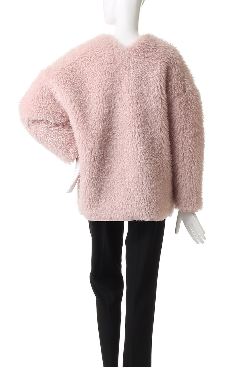 【新品・未使用】アミカキッズ　プードルファー　コート　レディース　ピンク 新品・未使用】アミカキッズ プードルファー コート レディース ピンク