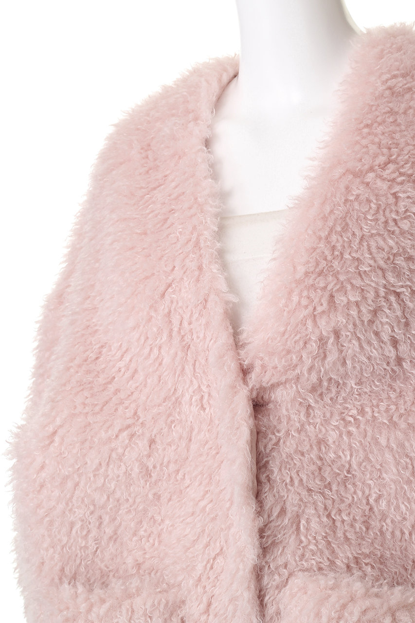 【新品・未使用】アミカキッズ　プードルファー　コート　レディース　ピンク ba506a199df946110190073c0f8a78