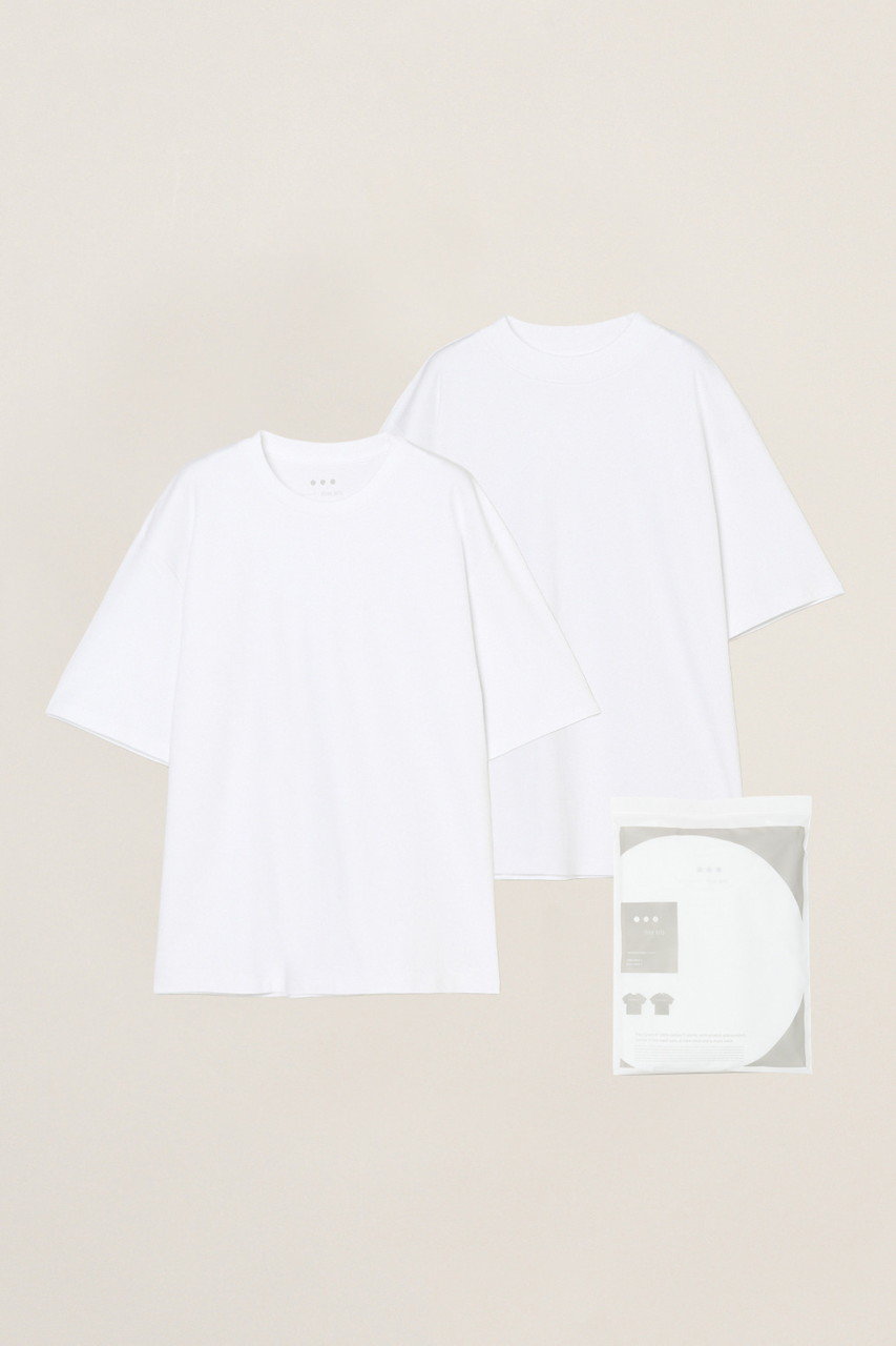 three dots(スリードッツ)｜【UNISEX】2pack tee crew tee/mock neck