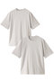 【UNISEX】2pack tee crew tee/mock neck tee　2枚組パックTシャツ スリードッツ/three dots グレー