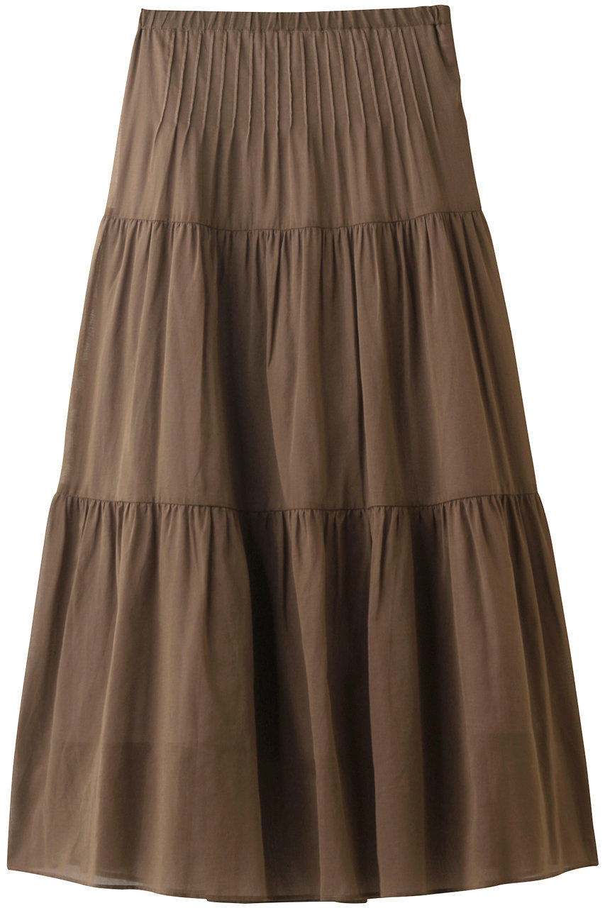 three dots Cotton lone skirt/スカート (ブラウン, S) スリードッツ ELLE SHOP
