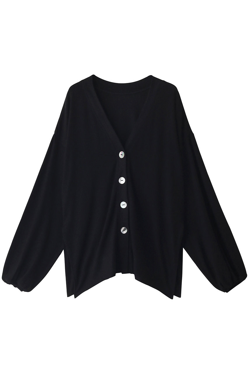 three dots スリードッツ Brushed sweater volume slv cardy/カーディガン ブラック