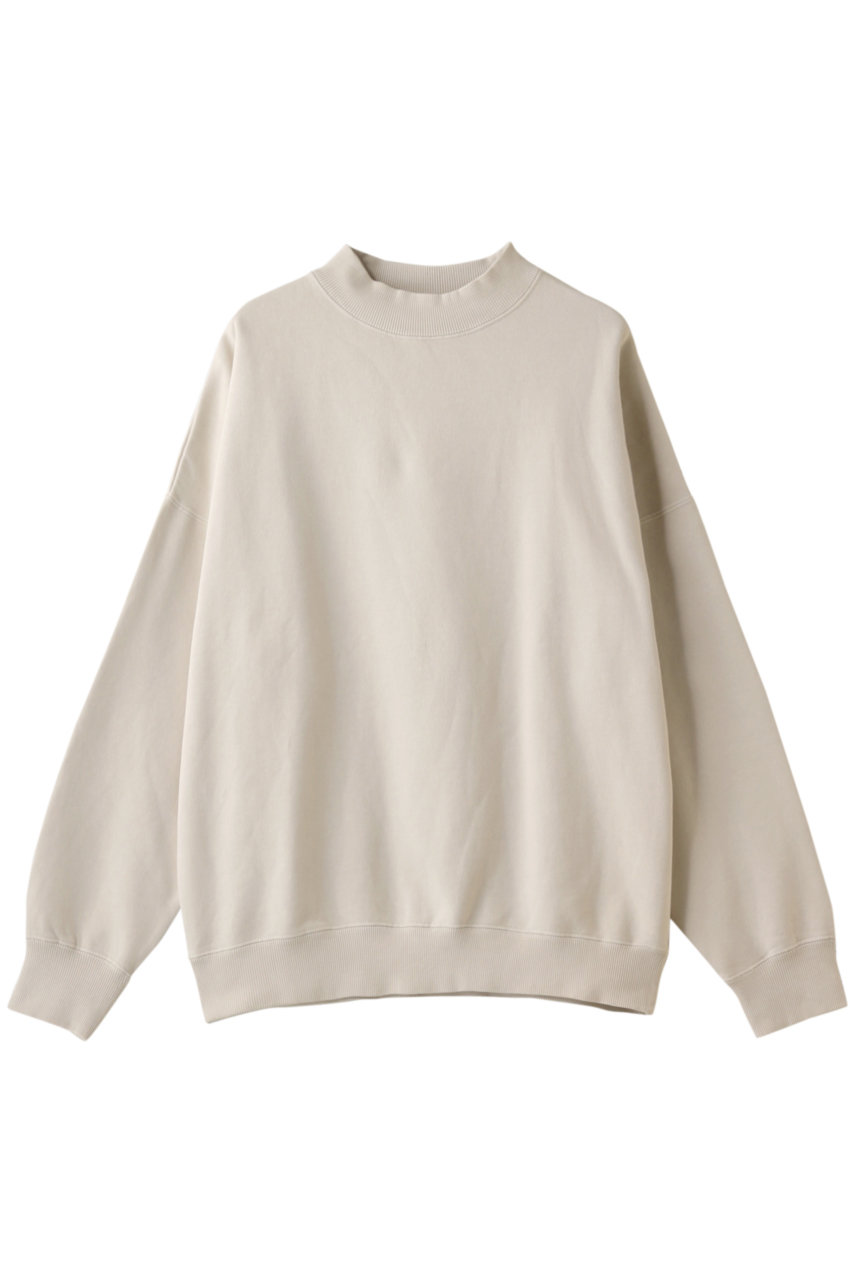 three dots スリードッツ Pigment sweat l/s mock neck/スウェット アイボリー