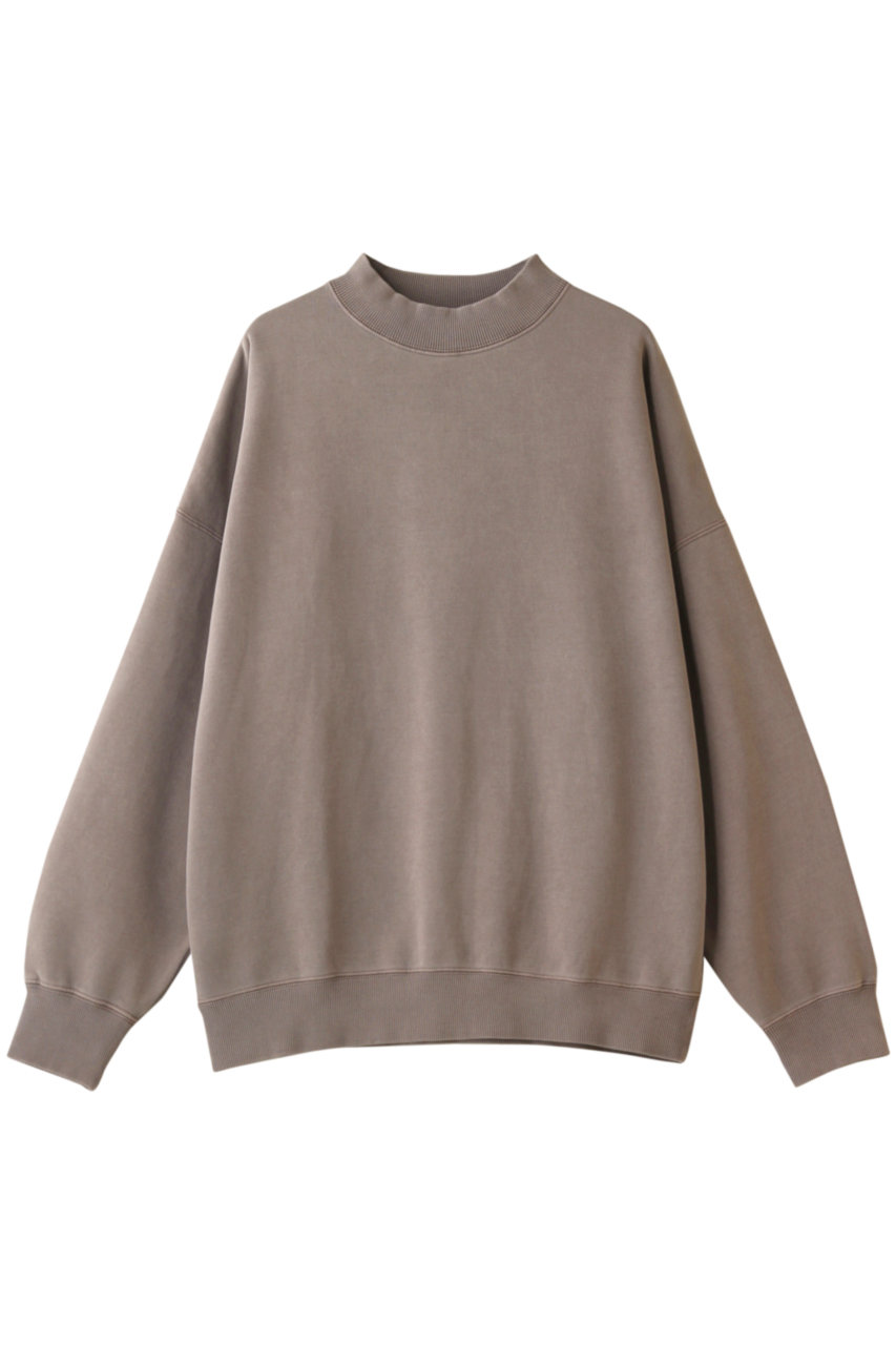 three dots スリードッツ Pigment sweat l/s mock neck/スウェット トープ