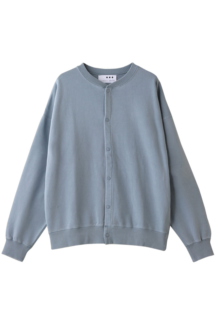 three dots スリードッツ Pigment sweate l/s cardigan/カーディガン ブルー