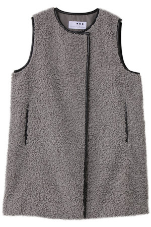 スリードッツ/three dotsのプードルボアロングベスト(110800/110806)