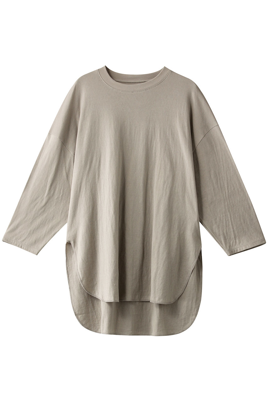 スリードッツ/three dotsのSmile cotton ロングスリーブTシャツ(ベージュ/DF2002Y)