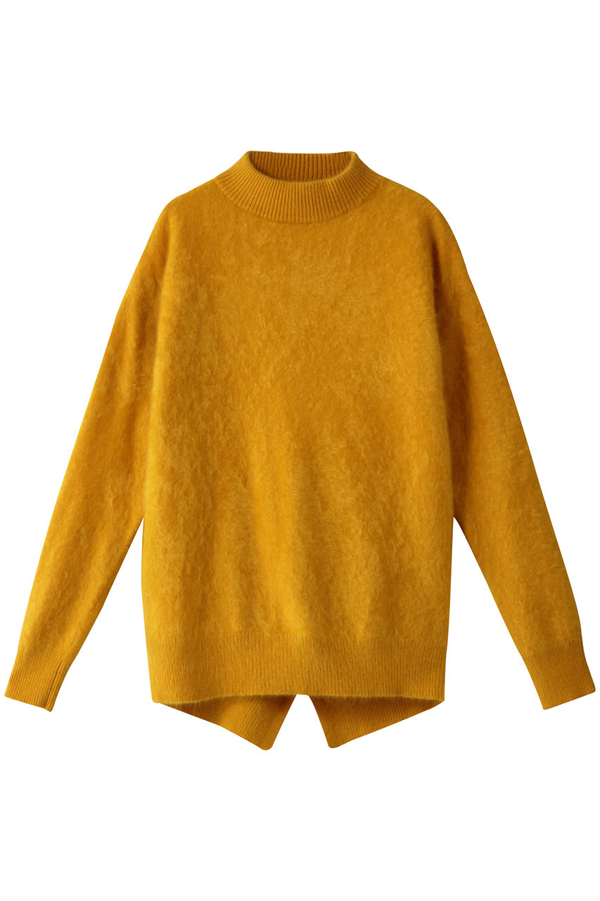 three dots スリードッツ Fur cashmere l/s mock neck/プルオーバー イエロー