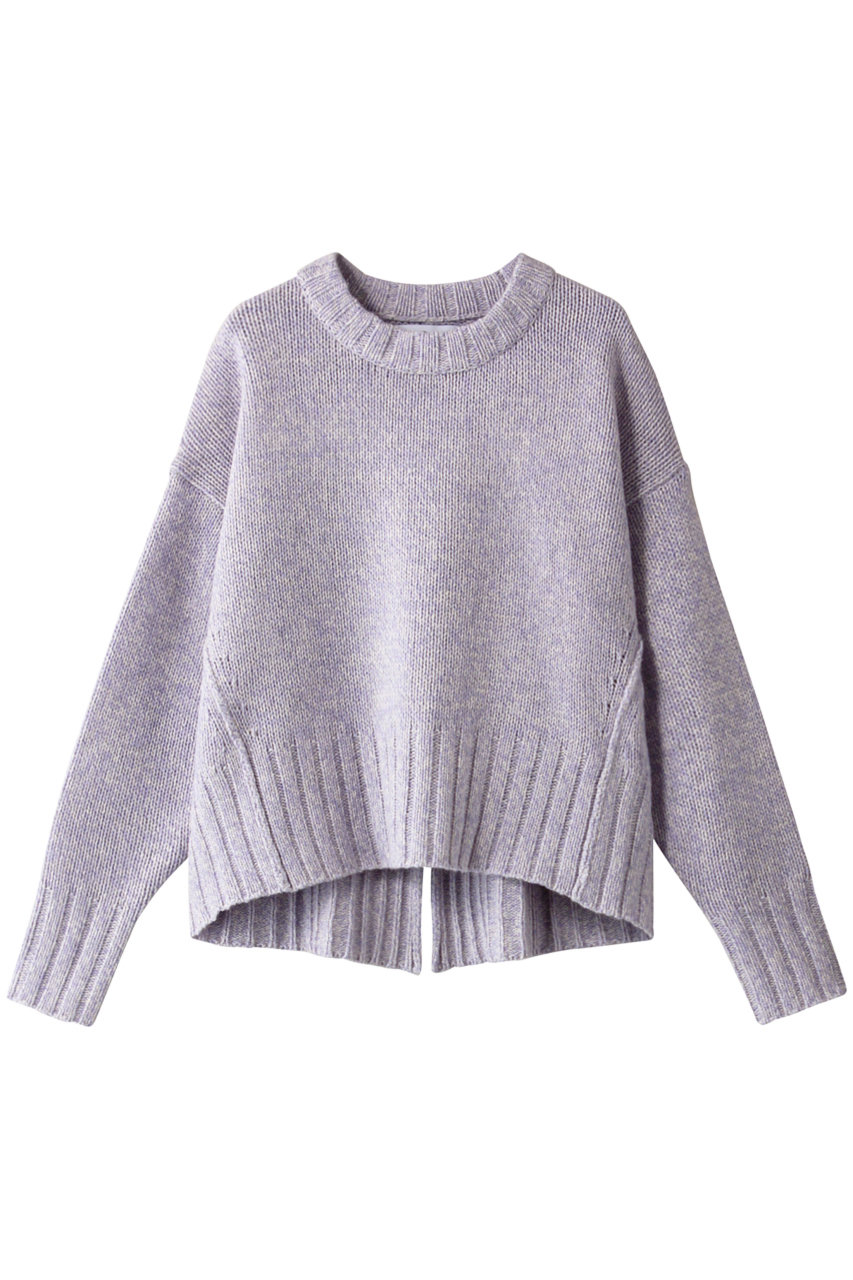 three dots スリードッツ Melange pop l/s top/プルオーバー グレープ