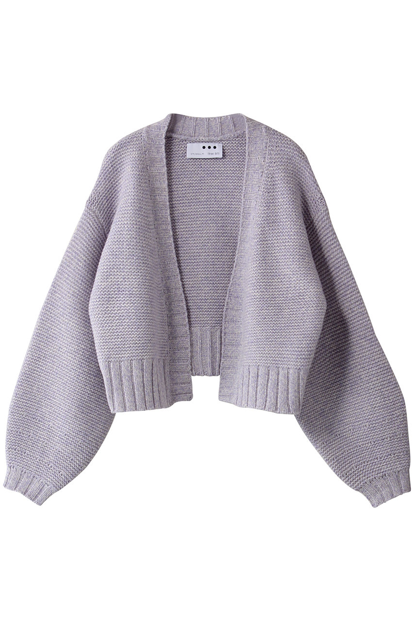 three dots スリードッツ Melange pop l/s cardigan/カーディガン グレープ